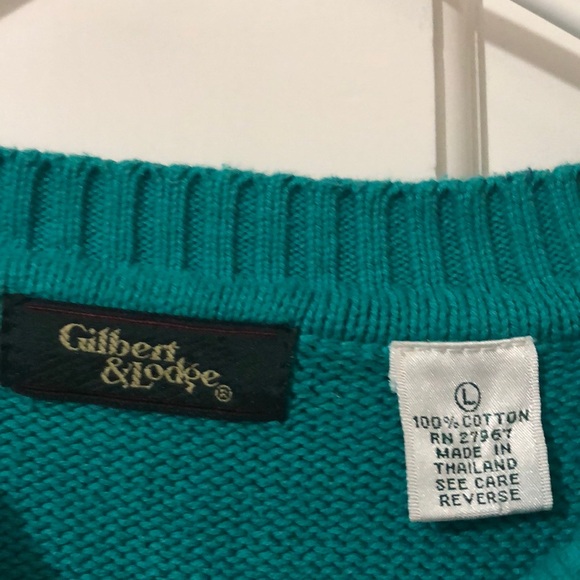 Men’s Gilbert and Lodge teal sweater - Picture 3 of 3